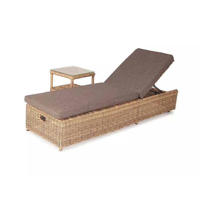 Комплект шезлонг со столиком 4SIS Рим, цвет соломенный 