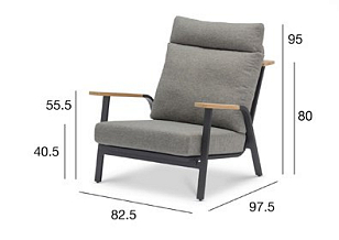 Лаунж зона Brafritid Malmo с 3-х местным диваном Цвет: антрацит/светло-серый, садовая мебель