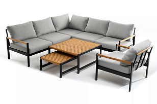 Лаунж зона из алюминия Joygarden Maya L Цвет: темный графит, садовая мебель