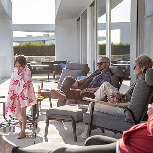 Комплект из кресла и пуфа Brafritid Malmo антрацит, серый, садовая мебель