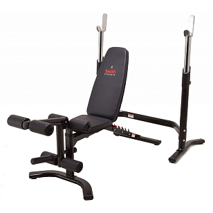 Многофункциональная силовая скамья Smith Strength WB270 со стойками под штангу для отдыха за городом Многофункциональная силовая скамья Smith Strength WB270 со стойками под штангу для хобби и пикника
