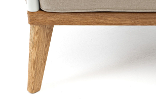 Кресло 4SIS Касабланка, основание дуб, каркас светло-серый муар, роуп серо-коричневый, ткань бежевая 052 для дачи Кресло 4SIS Касабланка, основание дуб, каркас светло-серый муар, роуп серо-коричневый, ткань бежевая 052, садовая мебель