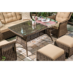 Лаунж зона Joygarden Opal с оттоманками, садовая мебель