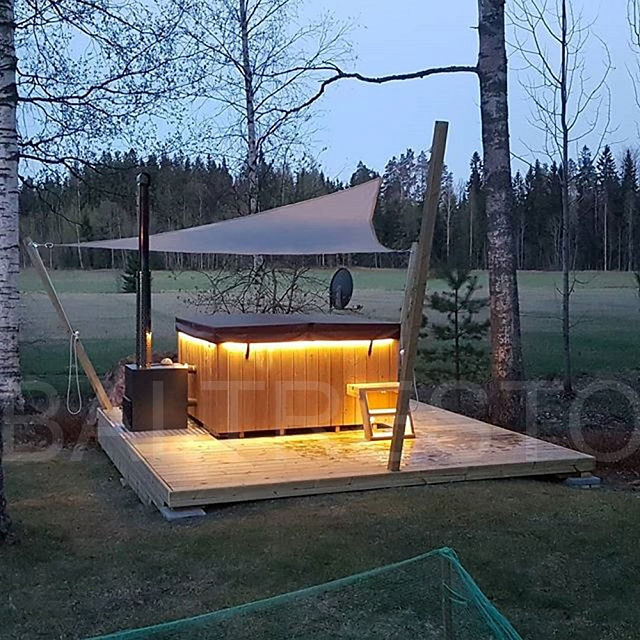 Купель с печкой Baltresto Quattro 2 х 1.7 м черная 