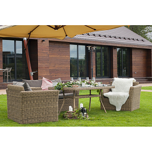 Обеденная группа 4SIS Аффогато, цвет соломенный, садовая мебель