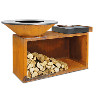 Дровяной гриль-очаг OFYR остров 100-100 с керамикой для приготовления пищи Дровяной гриль-очаг OFYR остров 100-100 с керамикой для сада