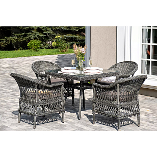 Обеденная группа 4SIS Сицилия, цвет графит, садовая мебель
