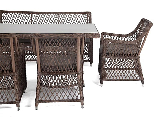 Обеденная группа 4SIS Катания на 6 персон, цвет коричневый, садовая мебель