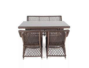 Обеденная группа 4SIS Катания на 4 персоны, цвет коричневый, садовая мебель