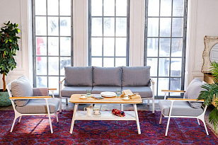 Лаунж зона Joygarden Concorde L белая для дачи Лаунж зона Joygarden Concorde L белая, садовая мебель