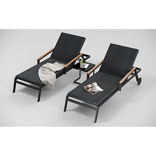 Шезлонг Gardenini Premium Sogno S Карбон / Темно-серый, садовая мебель