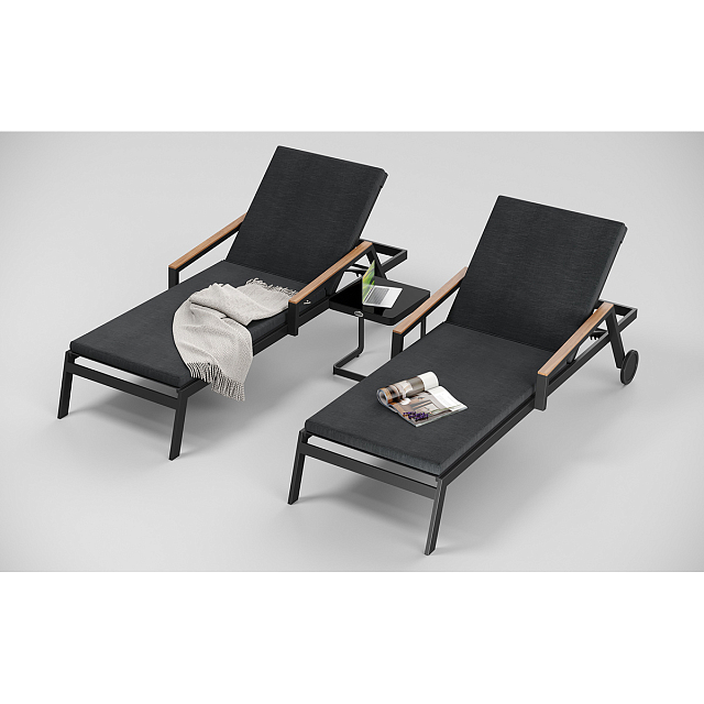 Шезлонг Gardenini Premium Villino Карбон / Темно-серый 