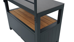 Модульная летняя кухня Brafab Bellac прямая с ручками из тика для приготовления пищи Модульная летняя кухня Brafab Bellac прямая с ручками из тика для сада