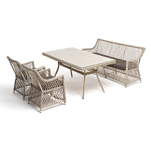 Обеденная группа 4SIS Катания на 4 персоны, цвет бежевый, садовая мебель
