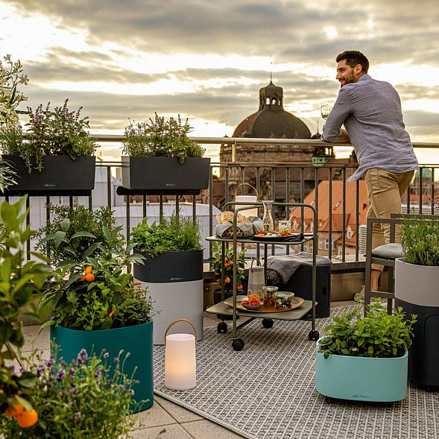 Кашпо с автополивом Lechuza Pila Color 40 Цвет: бирюзовый 