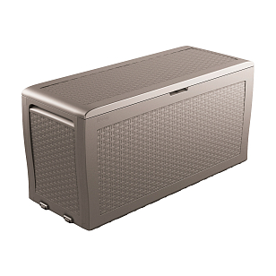 Ящик для хранения с крышкой Keter Samoa Rattan 270 л капучино для дачи Ящик для хранения с крышкой Keter Samoa Rattan 270 л капучино, садовая мебель