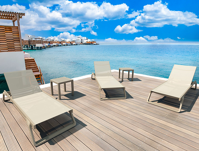 Шезлонг-лежак Siesta Contract Tropic Цвет: бежевый 