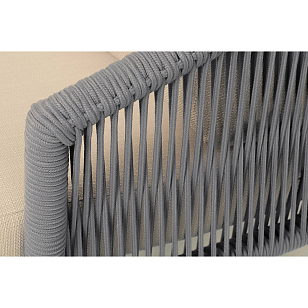 Кресло 4SIS Верона, каркас светло-серый муар, роуп светло-серый, ткань Mossle светло-бежевая, садовая мебель