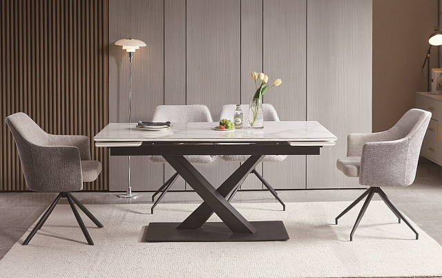 Интерьерный раздвижной стол 4SIS Юпитер Цвет: белый глянцевый 