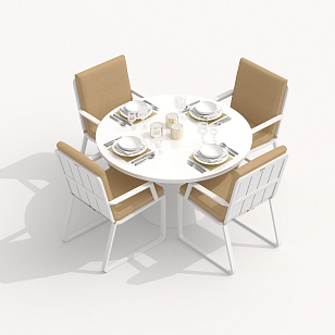 Обеденная группа Ideal Patio Diva Alba 110 Цвет: белый, бежевый, садовая мебель