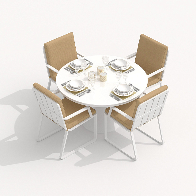 Обеденная группа Ideal Patio Diva Alba 110 Цвет: белый, бежевый 