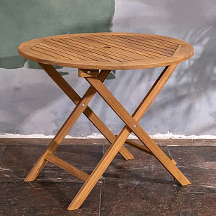Стол из акации Joygarden Oxford складной 90 см, садовая мебель