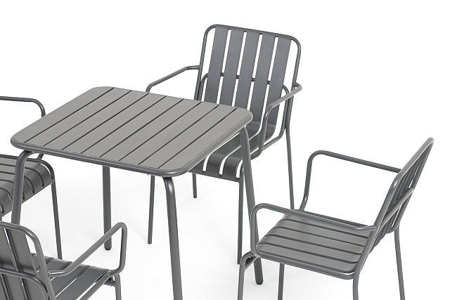 Обеденная группа на 4 персоны 4SIS Гелиос, цвет темно-серый 