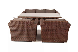 Обеденная группа 4SIS Моккачино, цвет коричневый, садовая мебель