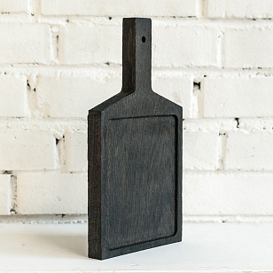 Доска сервировочная Fuga "Снег" прямая с плечами и углублением малая Цвет: тёмный, товары для загородного дома