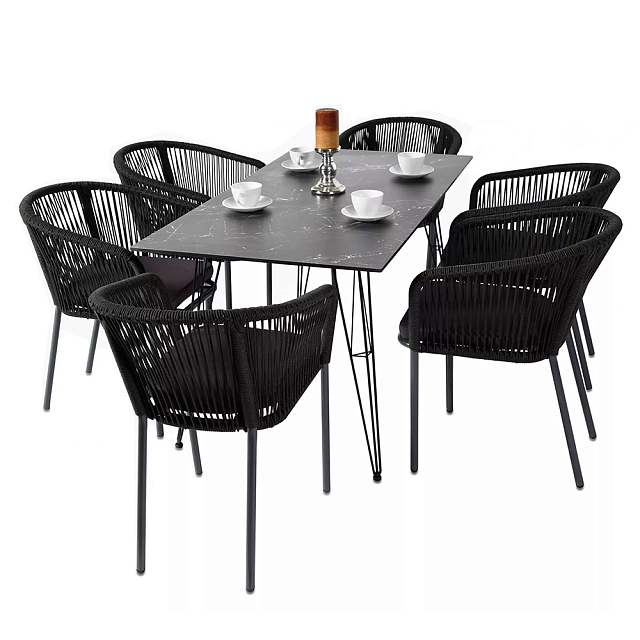 Обеденная группа 4SIS Милан на 6 персон, цвет темный 