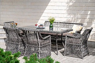 Обеденная группа 4SIS Катания на 6 персон, цвет графит, садовая мебель