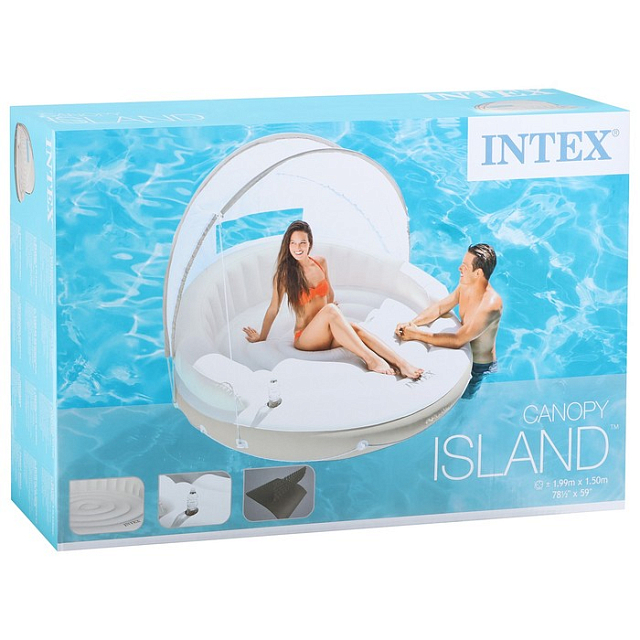 Плот Intex для плавания с навесом Ø199 х 150 для серфинга