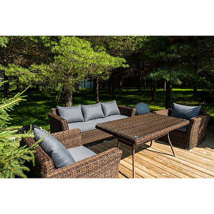 Обеденная группа 4SIS Моккачино, цвет коричневый, садовая мебель