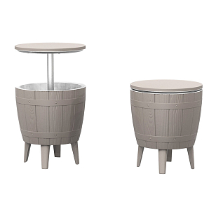 Стол мини-бар пластиковый Tagliamento Armona белый, тортора, садовая мебель