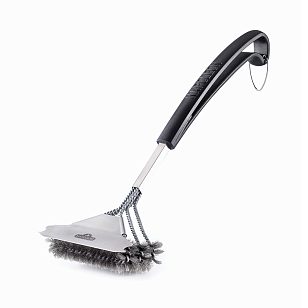 Щетка трехрядная для чистки решеток Napoleon с ворсом из нерж. стали для приготовления пищи Щетка трехрядная для чистки решеток Napoleon с ворсом из нерж. стали для сада