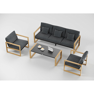 Лаунж зона Gardenini Premium Elegante Long Карбон / Антрацит, садовая мебель