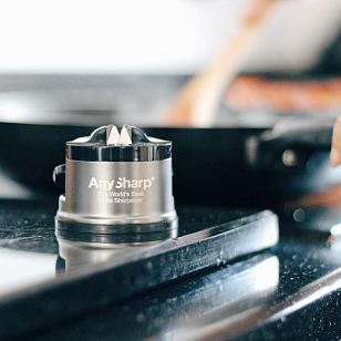 Точилка для ножей AnySharp Pro Цвет: серебристый в комплекте со сменными лезвиями для сада