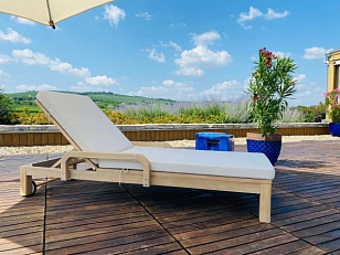 Шезлонг деревянный с матрасом Tagliamento Rimini , садовая мебель