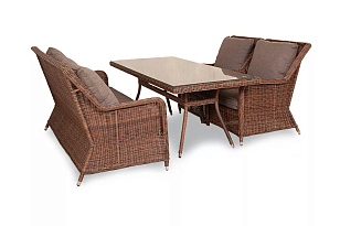 Обеденная группа 4SIS Гляссе, цвет коричневый, садовая мебель