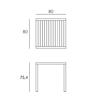 Стол обеденный Nardi Cube 80 Цвет: тортора, садовая мебель