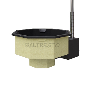 Купель с печкой террасная Baltresto Octa Terras 1.8 х 1.8 м черная, уличное оборудование