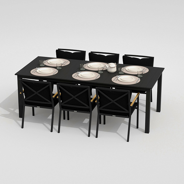 Обеденная группа Ideal Patio Dolla Festa Plus 220 Цвет: карбон, чёрный 