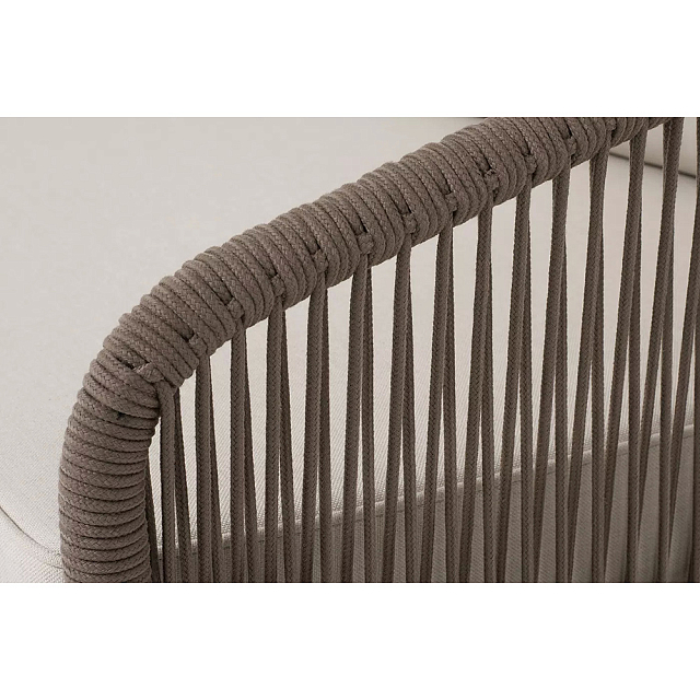 Диван модульный 4SIS Канны, каркас коричневый (RAL8016) муар, роуп коричневый круглый, ткань бежевая 035 