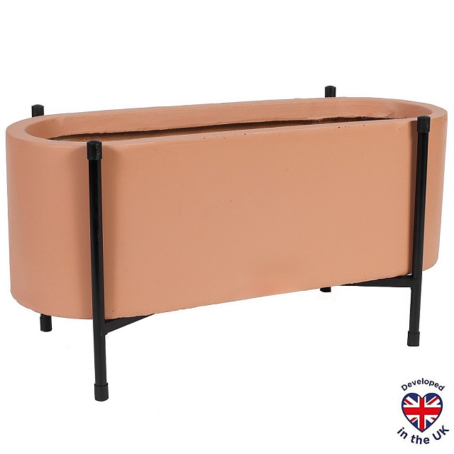 Кашпо Idealist Lite Таун Куб напольное с подставкой 58 Цвет: терракот 