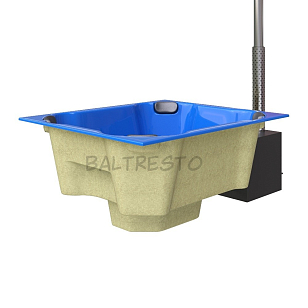 Купель с печкой террасная Baltresto Quattro Terras 2 х 1.7 м синяя, уличное оборудование