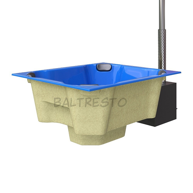 Купель с печкой террасная Baltresto Quattro Terras 2 х 1.7 м синяя 