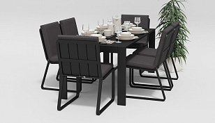 Стол Gardenini Malia Black 180 для дачи Стол Gardenini Malia Black 180, садовая мебель