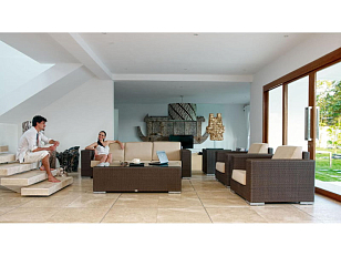 Диван с подушками Skyline Design CUATRO 2003 MOCCA, садовая мебель