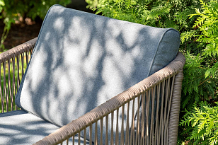 Лаунж-зона 4SIS Канны 4-местная со столом Верона, каркас коричневый, роуп коричневый, столешница серый гранит, садовая мебель