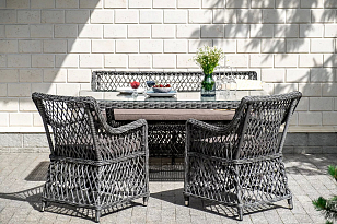 Обеденная группа 4SIS Катания на 4 персоны, цвет графит, садовая мебель